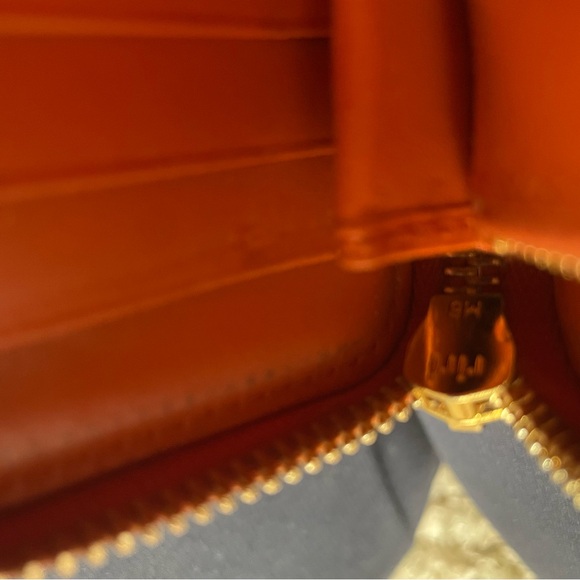 Prada Saffiano Long Continental Zip Wallet Orange Leather Gold Logo - Picture 8 of 13